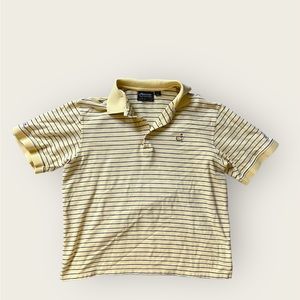 Masters Golf Polo Shirt Adult's‎ L Yellow Stripes Top ONE FLAW 60s's Two Ply✅
